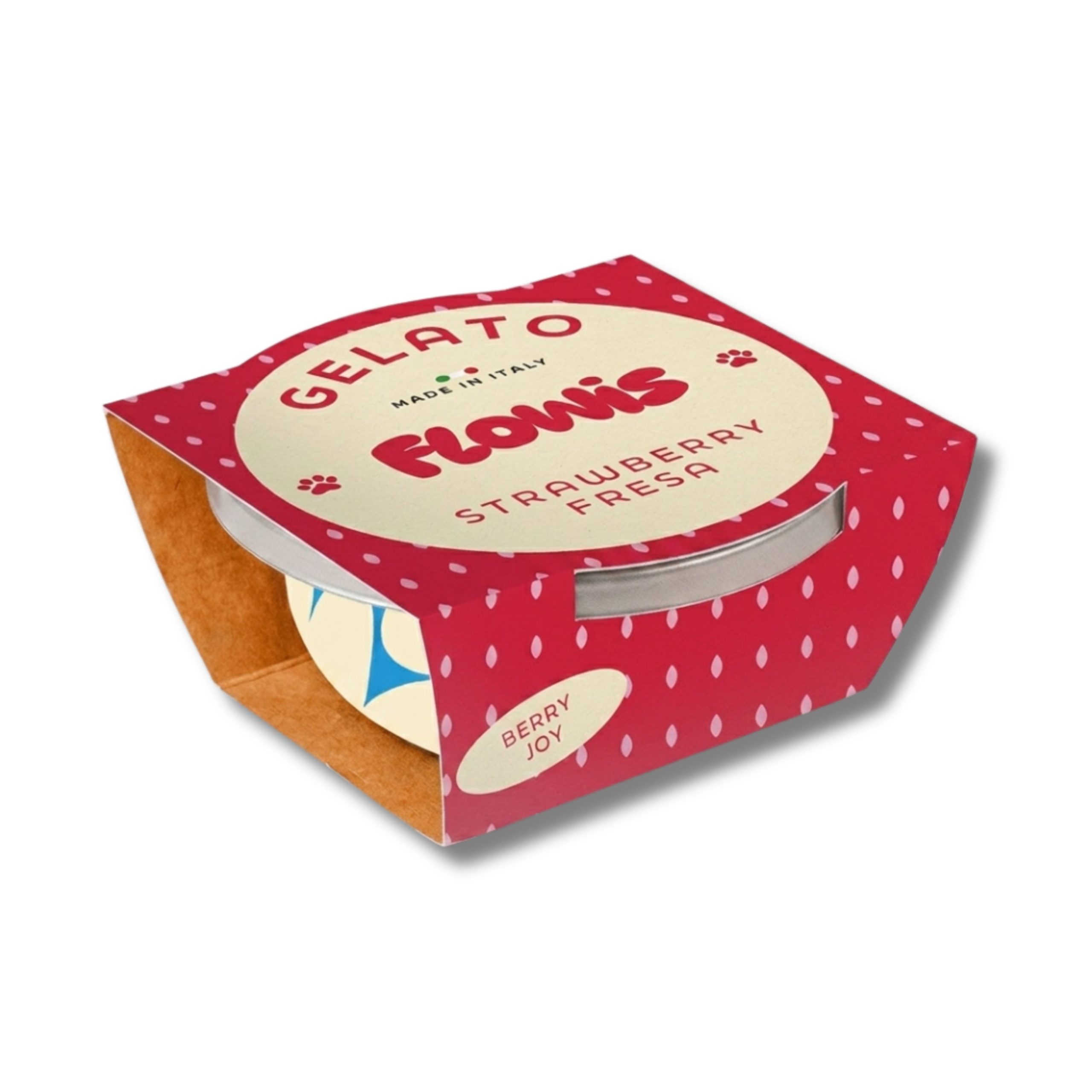 Gosbi - Flowis Gelato, Strawberry Flavor, Frozen Dog Treat for All Dogs - 40g