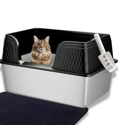Semi Enclosed Litterbox Stainless Steel