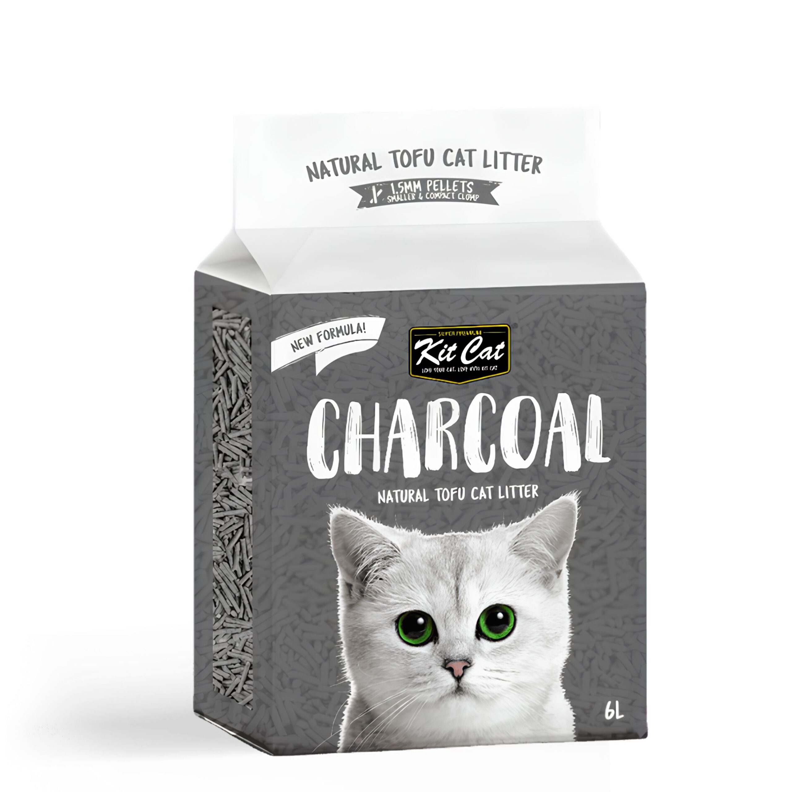 Kit Cat Natural Tofu Cat Litter 1.5mm - Charcoal (6L)