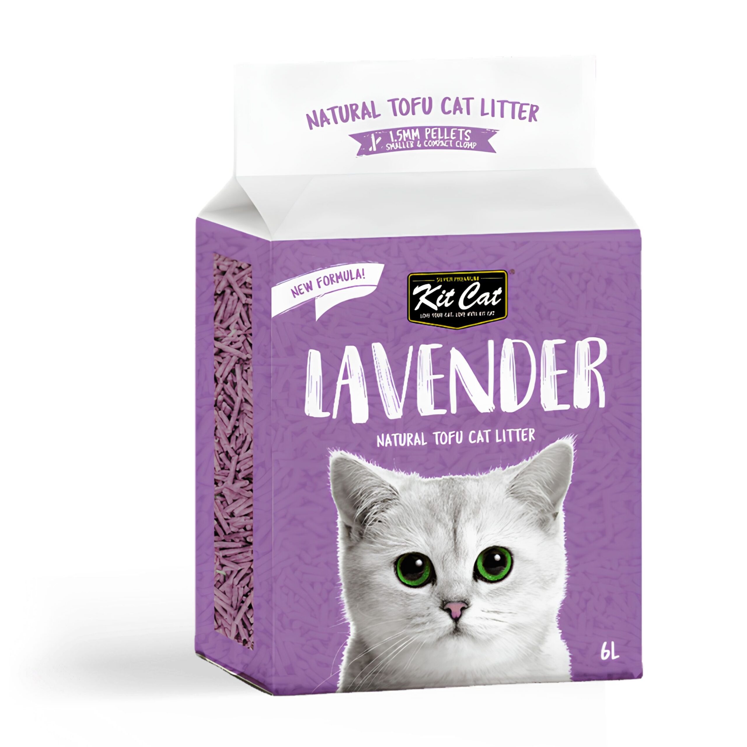 Kit Cat Natural Tofu Cat Litter 1.5mm - Lavender (6L)