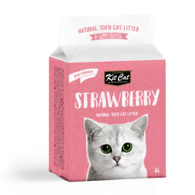 Kit Cat Natural Tofu Cat Litter 1.5mm - Strawberry (6L)